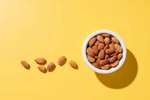 Premium California almonds in a bowl