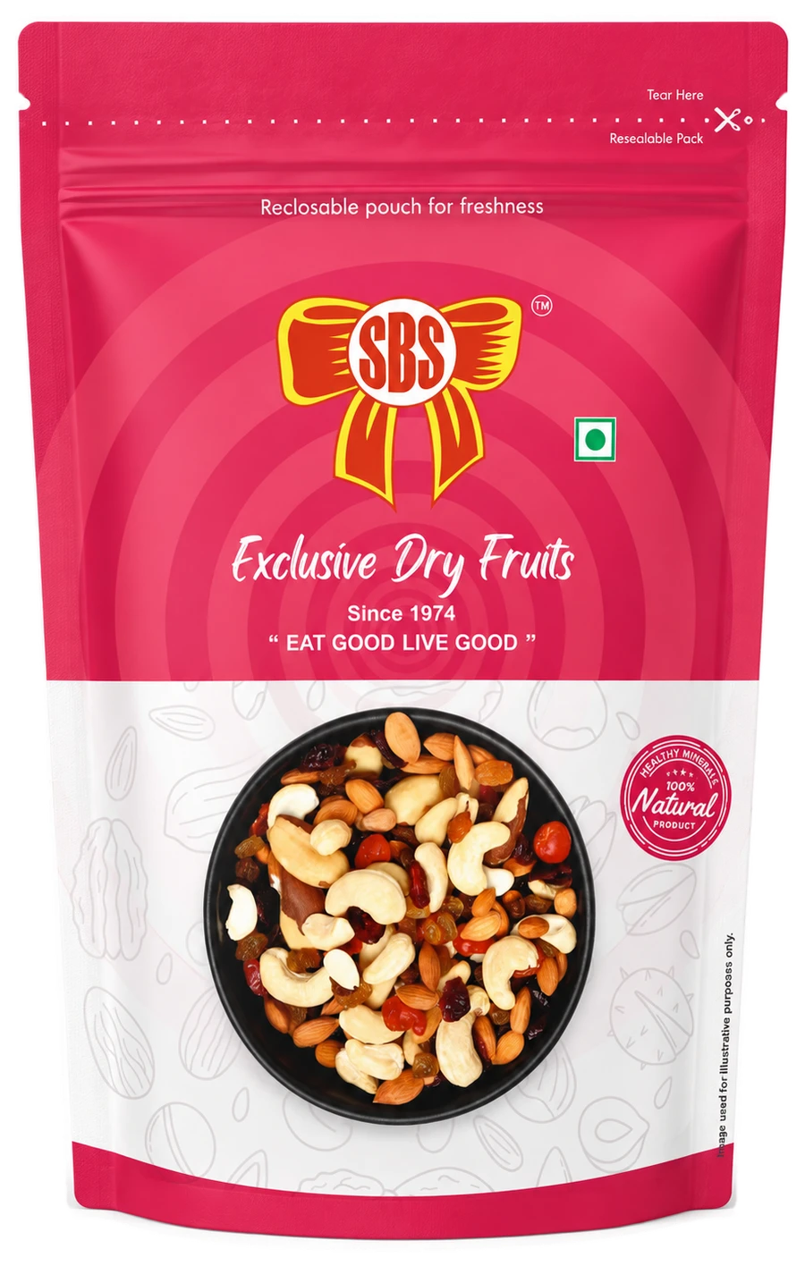 Mixed Dry Fruits resealable pack
